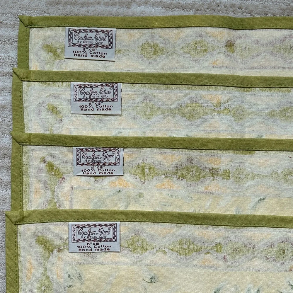 Set of 4 Couleur Nature Olive Tree Placemats Yellow/Green Designed by Bruno Lamy